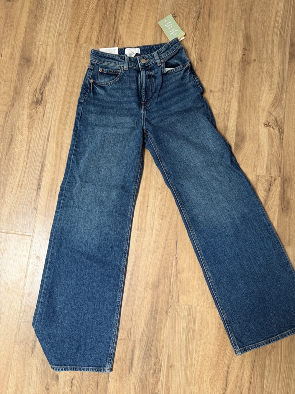 H&M Wide-Leg High-Rise Jeans - Dark Blue Denim